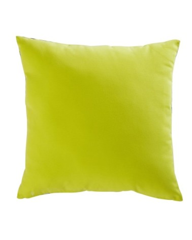 Coussin vert, blanc et jaune imprimé tropical 45x45