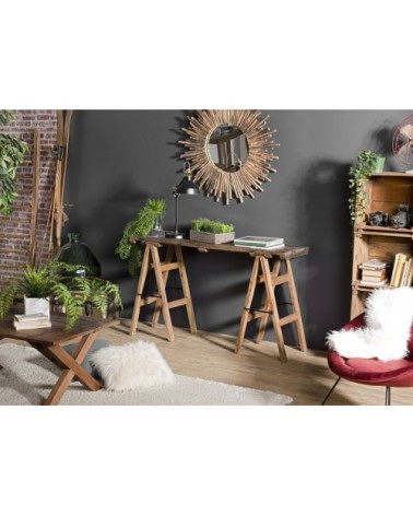 Console tréteaux esprit brocante bois recyclé