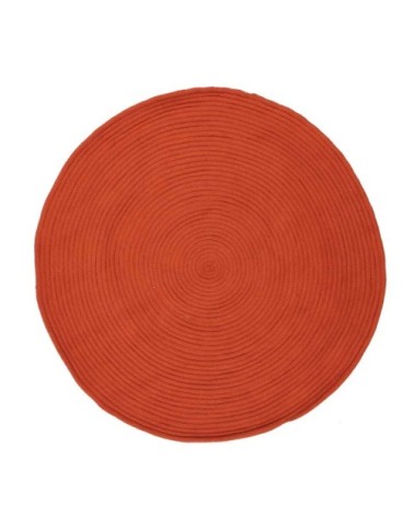 Tapis en coton effet cordage orange D120