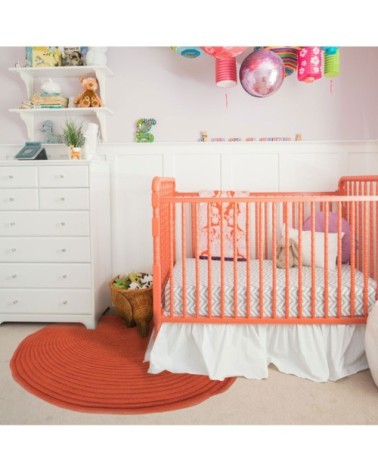 Tapis en coton effet cordage orange D120