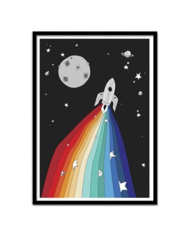 Affiche d'art avec Cadre bois noir - 50 x 70 cm