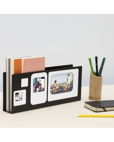 Porte lettres cadre photo métal noir