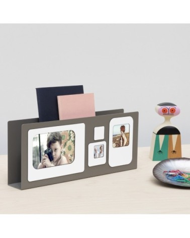 Porte lettres cadre photo métal gris