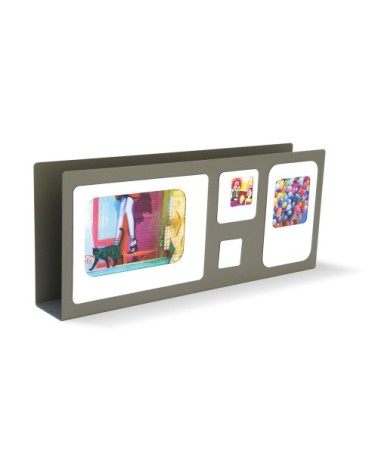 Porte lettres cadre photo métal gris