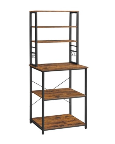 Étagère de cuisine style industriel effet bois marron rustique