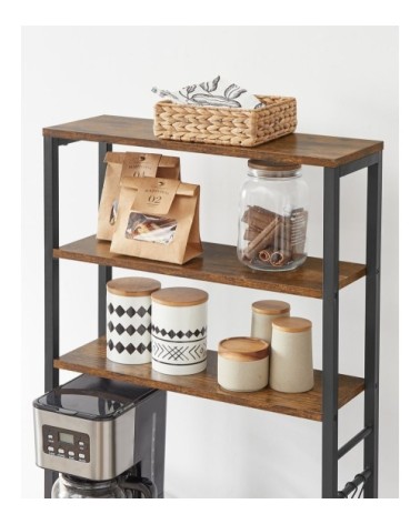 Étagère de cuisine style industriel effet bois marron rustique