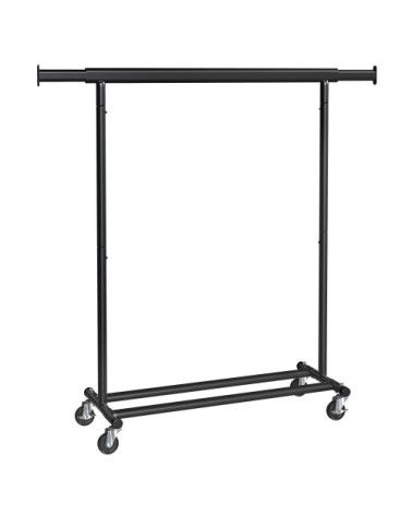 Portant à vêtements avec roulettes acier noir