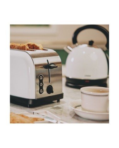 Set petit déjeuner vintage en acier inoxydable blanc