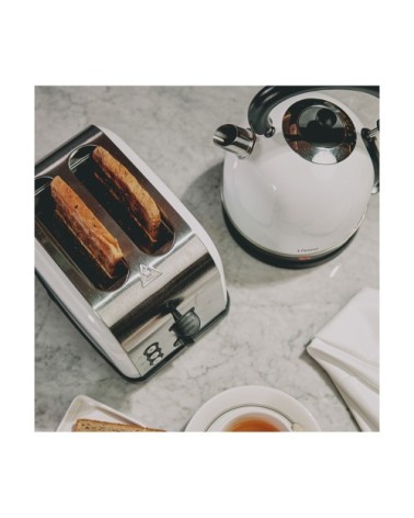 Set petit déjeuner vintage en acier inoxydable blanc