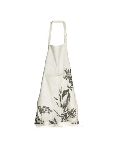 Tablier de cuisine fleuri  en coton ombre 80 x 85