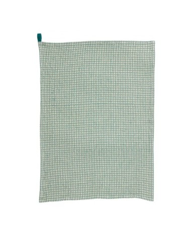 Torchon nid d'abeilles  en coton paon 50 x 70