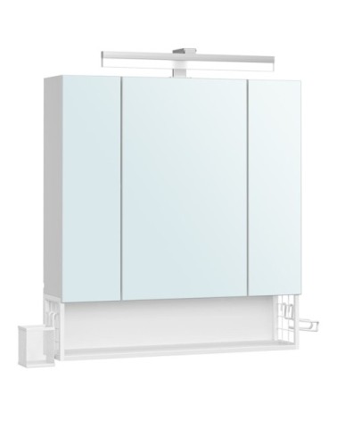 Armoire murale avec miroir support pour sèche-cheveux blanc nuage