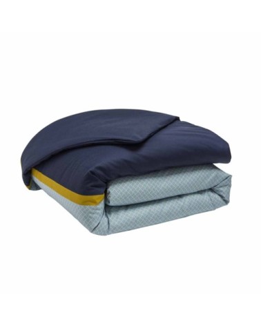 Housse de couette imprimée en lyocell bleu 200x200