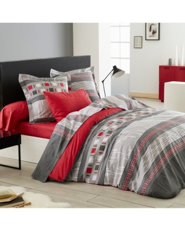 Housse de couette imprimée en lyocell gris140x200