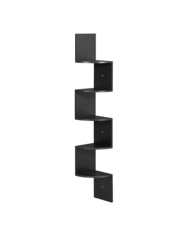 Étagère en forme zigzag effet bois noir