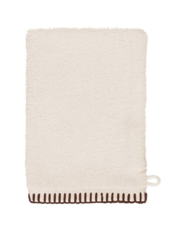 2 gants de toilette coton biologique point ca ecru 16x22 cm