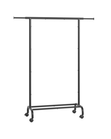 Porte-Manteau à roulettes extensible 40 x (83-120) x 156 cm noir
