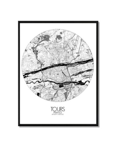 Affiche Tours Carte ronde 40x50