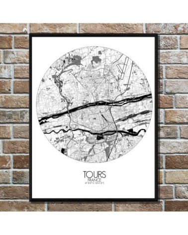 Affiche Tours Carte ronde 40x50