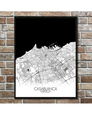 Mapa en b&n de 40x50cm