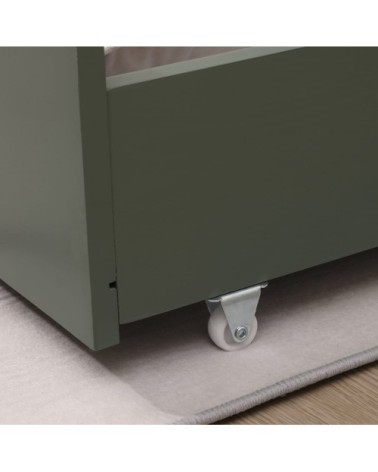 Lot de 2 tiroirs de rangement verts sous lit 190x90cm bois