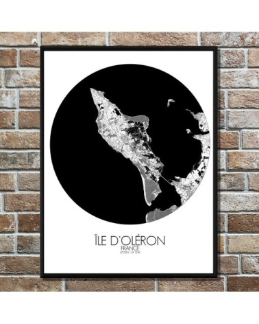 Affiche Oléron Carte ronde 40x50