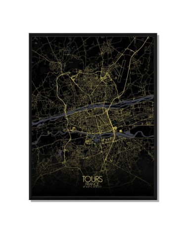 Affiche Tours Carte Nuit 40x50