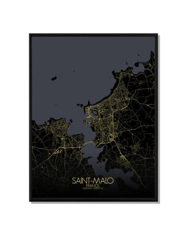 ST MALO - Carte City Map Nuit
