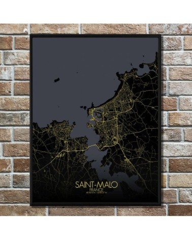 ST MALO - Carte City Map Nuit