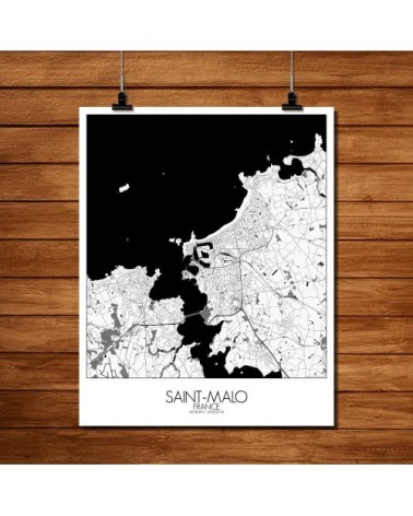ST MALO - Carte City Map N&B