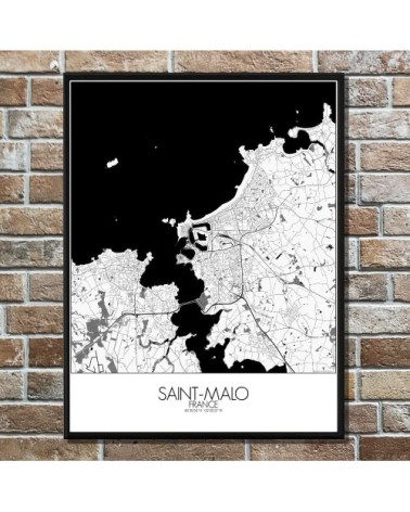 ST MALO - Carte City Map N&B