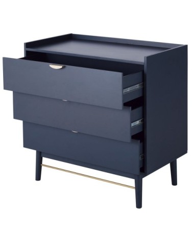 Commode 3 tiroirs bleu foncé