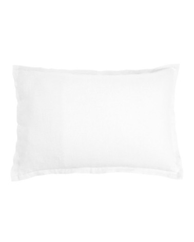 Taie d'oreiller lin 65x65 cm blanc