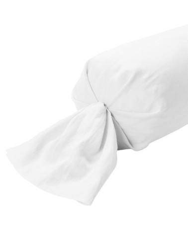 Taie de traversin lin 43x210 cm blanc