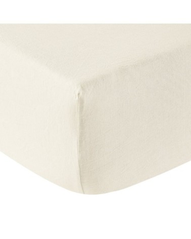 Drap housse lin 180x200 cm naturel
