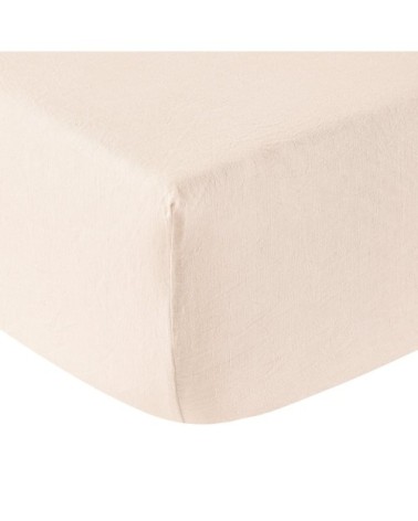 Drap housse lin 90x190 cm nude