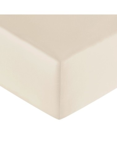 Drap housse coton 180x200 cm poudre