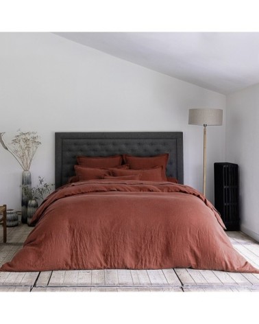 Housse de couette lin 240x220 cm terracotta