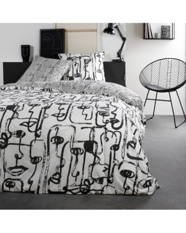 Parure de lit coton 2 personnes imprimé graphique SUNSHINE