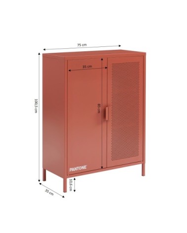Buffet métal terracotta h100cm