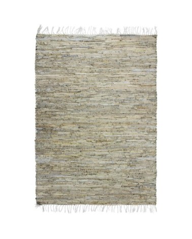 Tapis artisanal cuir et jute 120x170