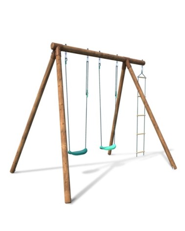 Balançoire en bois traité 3 agrès