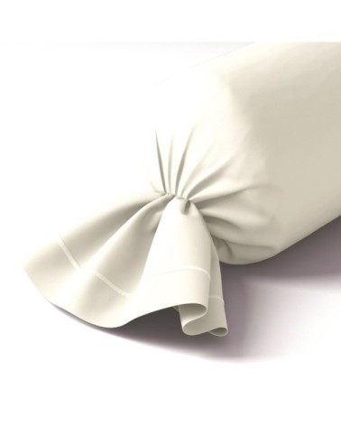 Taie de traversin coton 43x210 cm blanc doux