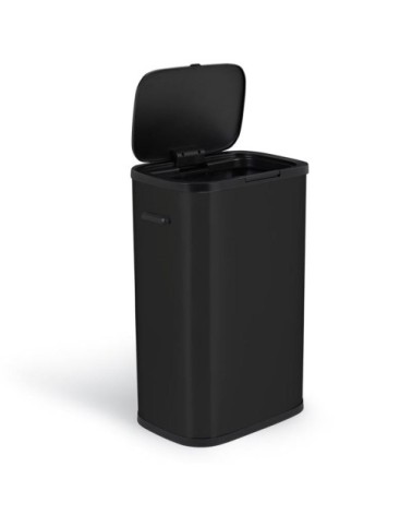 Poubelle de cuisine push acier inoxydable noir 60l