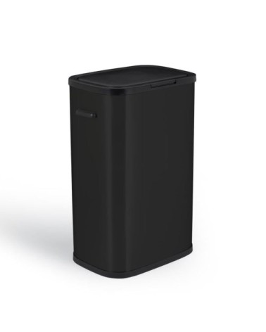 Poubelle de cuisine push acier inoxydable noir 60l