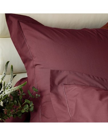 Taie d'oreiller coton 65x65 cm bourgogne