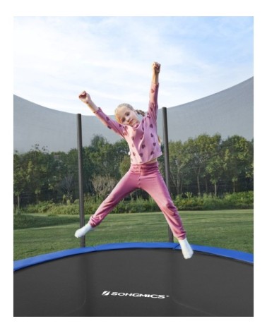 Trampoline ø 305 cm pour enfants filet de protection bleu