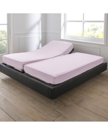 Drap housse duo coton 80x200 cm o de rose