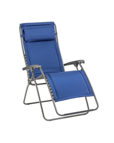Fauteuil relax matelassé zéro gravité xl en acier bleu l96xl72xh123
