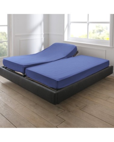 Drap housse duo coton 90x200 cm encre